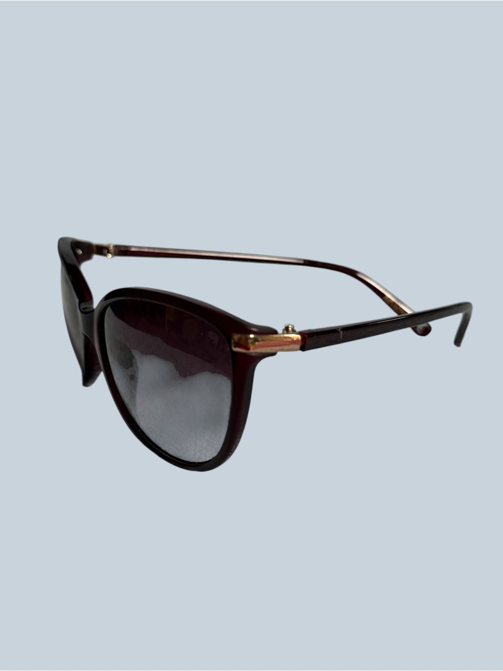 Women's Dark Brown Cat-Eye Sunglasses with Gold Accent - Picture 7 of 15